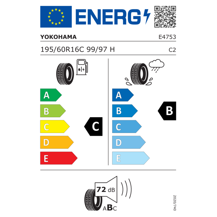 Yokohama Bluearth-Van RY55 195/60R16 C 99/97H